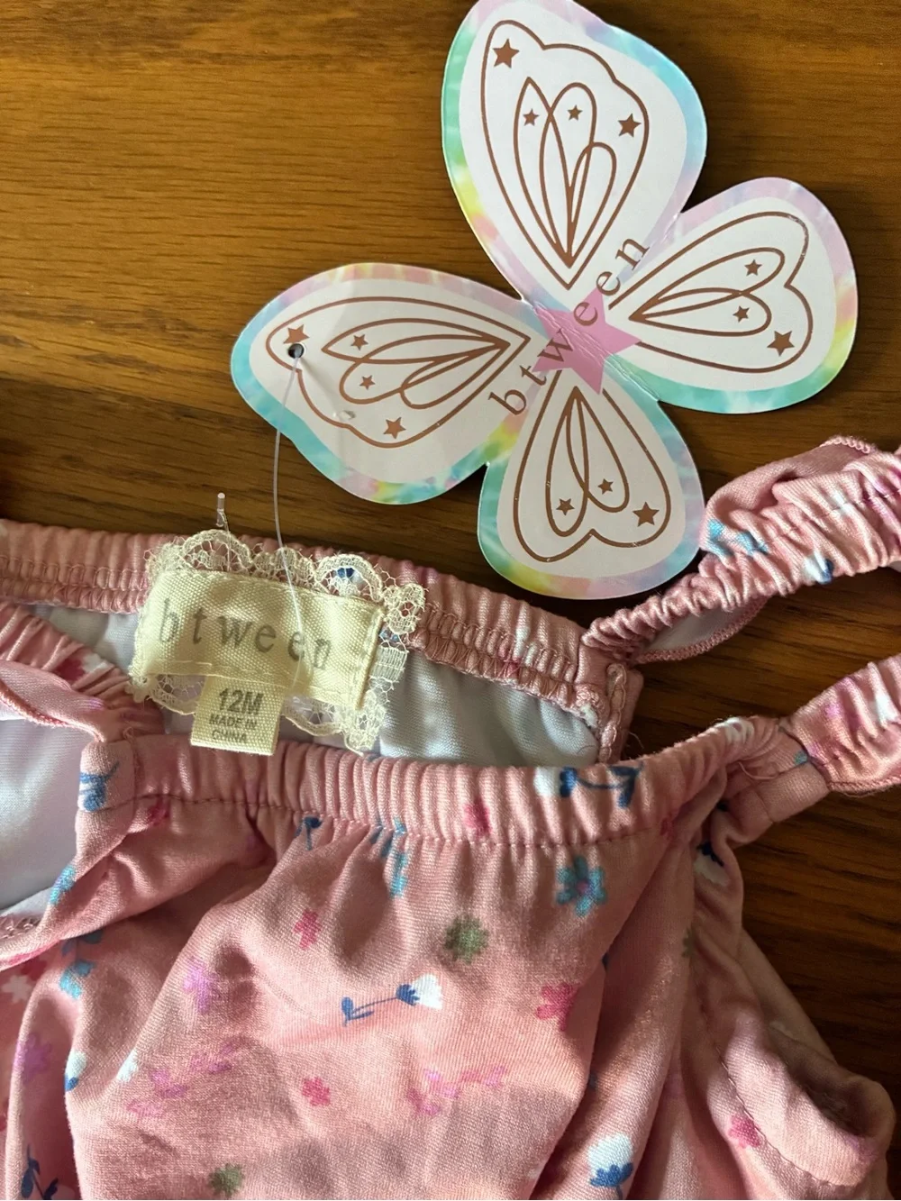 NWT btween Pink Floral Tie-Front Jumpsuit- size 2T